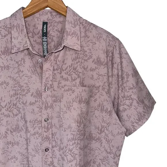 SOLD 💕Vuori Men’s Short Sleeve Bridge Umber Zion Purple Button Down Shirt - Picture 3 of 10